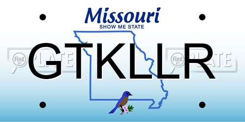 GTKLLR Missouri License Plate