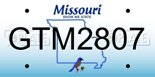 GTM2807 Missouri License Plate