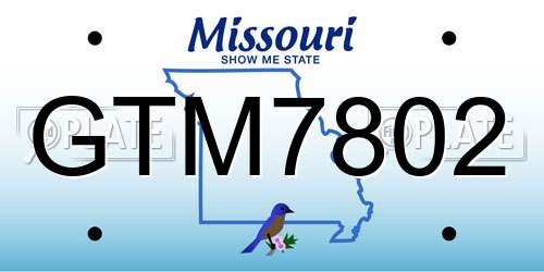 GTM7802 Missouri License Plate