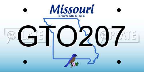 GTO207 Missouri License Plate