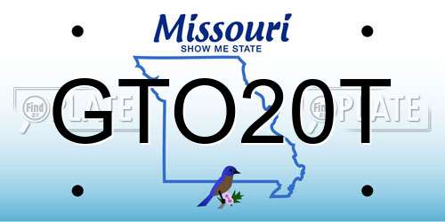 GTO20T Missouri License Plate