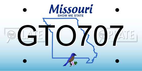 GTO707 Missouri License Plate
