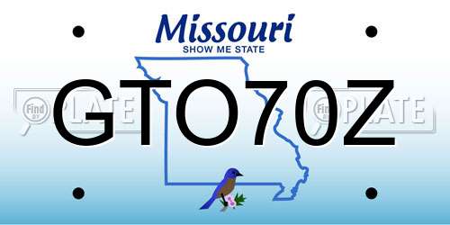 GTO70Z Missouri License Plate