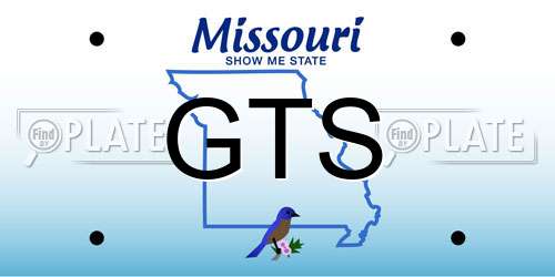 GTS Missouri License Plate