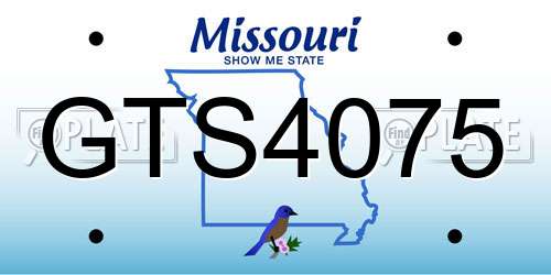 GTS4075 Missouri License Plate