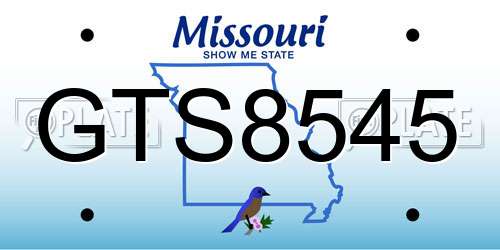 GTS8545 Missouri License Plate