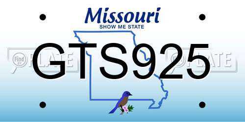 GTS925 Missouri License Plate