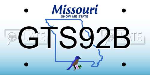 GTS92B Missouri License Plate