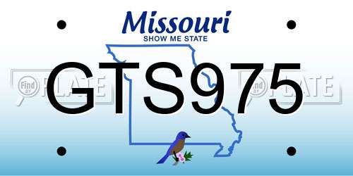 GTS975 Missouri License Plate