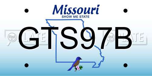 GTS97B Missouri License Plate