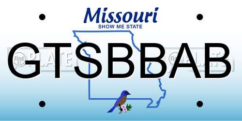 GTSBBAB Missouri License Plate