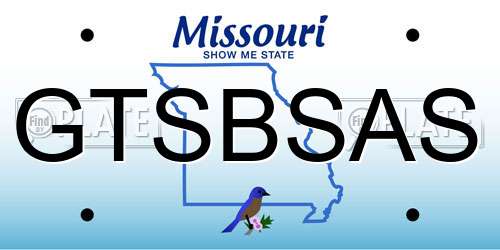 GTSBSAS Missouri License Plate