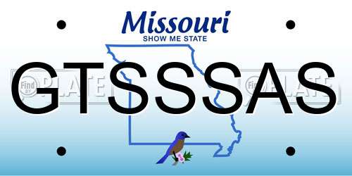 GTSSSAS Missouri License Plate