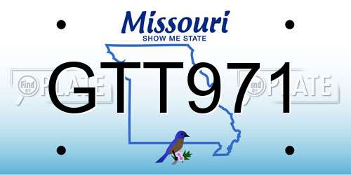 GTT971 Missouri License Plate