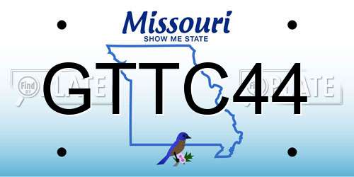 GTTC44 Missouri License Plate