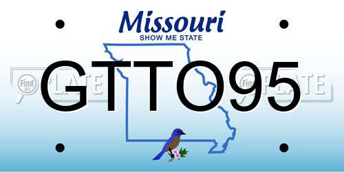 GTTO95 Missouri License Plate