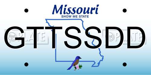 GTTSSDD Missouri License Plate