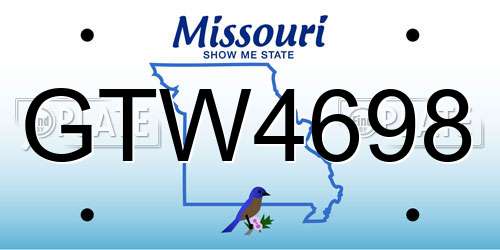 GTW4698 Missouri License Plate