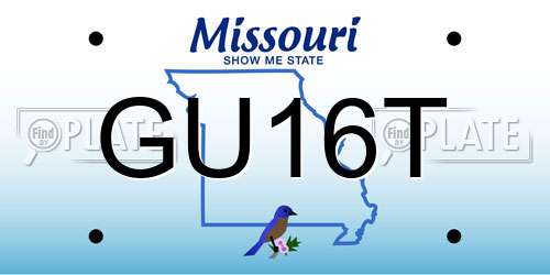 GU16T Missouri License Plate