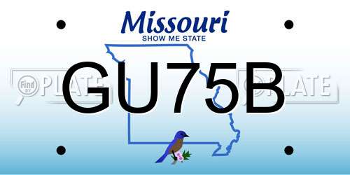 GU75B Missouri License Plate