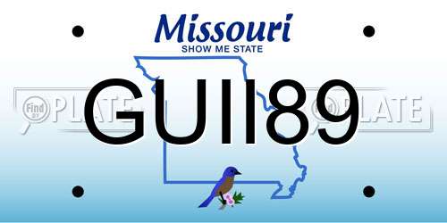 GUII89 Missouri License Plate