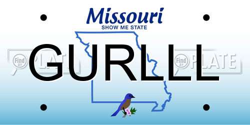 GURLLL Missouri License Plate