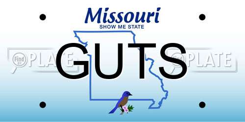 GUTS Missouri License Plate