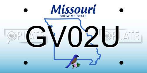 GV02U Missouri License Plate