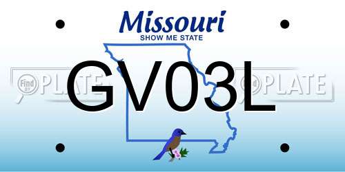 GV03L Missouri License Plate