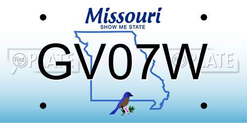 GV07W Missouri License Plate