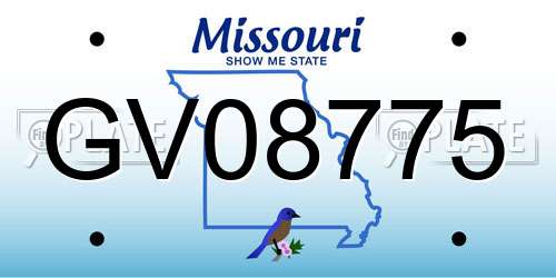 GV08775 Missouri License Plate