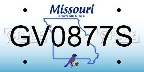 GV0877S Missouri License Plate