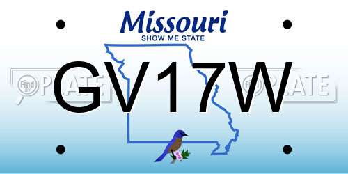 GV17W Missouri License Plate