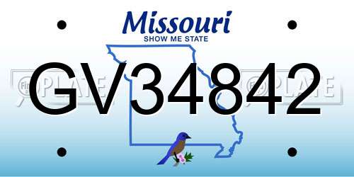 GV34842 Missouri License Plate