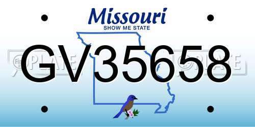 GV35658 Missouri License Plate