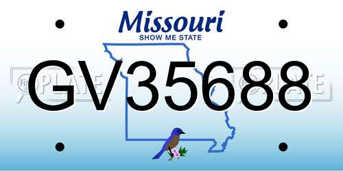GV35688 Missouri License Plate