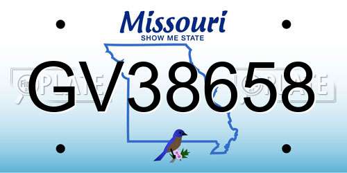 GV38658 Missouri License Plate