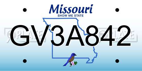 GV3A842 Missouri License Plate