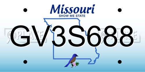 GV3S688 Missouri License Plate