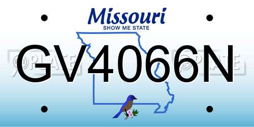 GV4066N Missouri License Plate