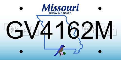 GV4162M Missouri License Plate