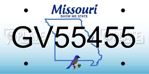 GV55455 Missouri License Plate