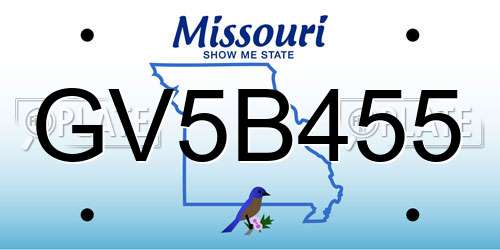 GV5B455 Missouri License Plate