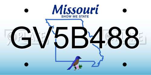 GV5B488 Missouri License Plate