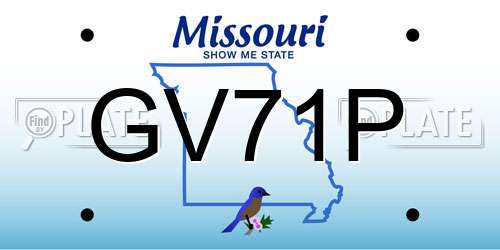 GV71P Missouri License Plate