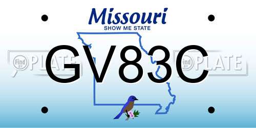GV83C Missouri License Plate