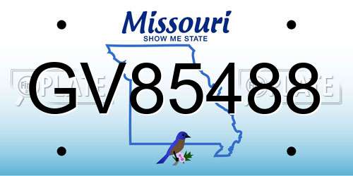 GV85488 Missouri License Plate