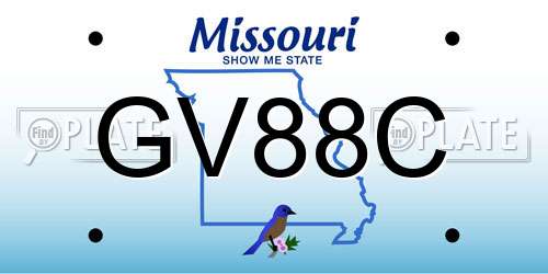 GV88C Missouri License Plate