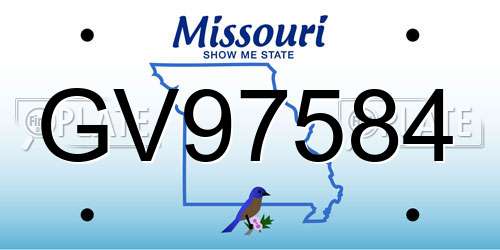 GV97584 Missouri License Plate