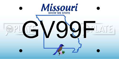 GV99F Missouri License Plate